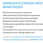 Barrera plomada móvil modelo BMWonder